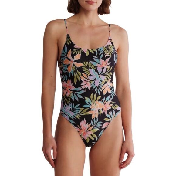 Billabong Women's Size Large Beach Babe One Piece Swim Suit Bikini Floral M - Picture 1 of 8